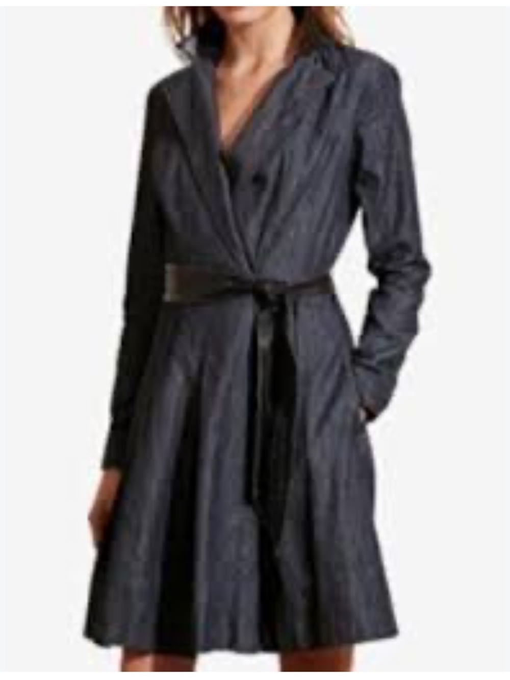 Lauren Ralph Lauren denim Long-Sleeve Wrap Dress sz 8